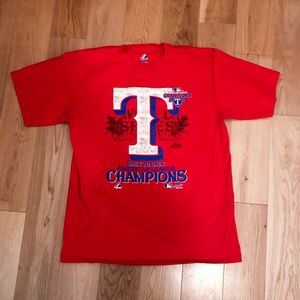 TEXAS RANGERS Majestic 2011 ALCS Tee Large